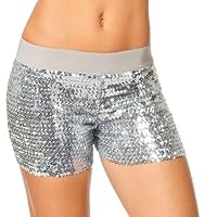 WILBERS & WILBERS 6431 - Hotpants mit Pailletten, kurze glänzende Shorts, Party Outfit für Festival, Karneval
