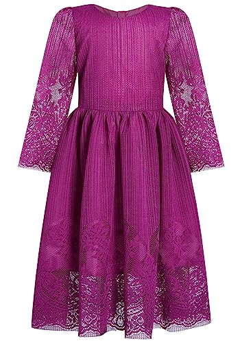 Bonny Billy Girl's Classy Embroidery Lace Maxi Flower Girl Dress