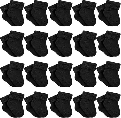 Niltracy Unisex Kids Black 20 Pair Preemie Socks Girls Boy Baby Preemie Newborn Socks Premature Socks For Preemie Baby (Uk, Alpha, One Size, Regular, Regular, Small, )