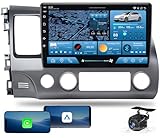 8 Core 4G+32G Car Radio for Honda Civic 2006-2011 with CarPlay & Android Auto, 10.1 Inch 1280x800P OLED Touch Screen, for Honda Civic Stereo with HiFi 5G WiFi Bluetooth GPS DSP FM SWC Backup Camera