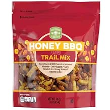 Honey Roasted BBQ Trail Mix Peanuts, Almonds, Corn Nuggets, Garlic Breadsticks, Sesame Sticks, Sweet & Spicy Snack Snacking Food, 16oz Southern Grove Jumbo Bag