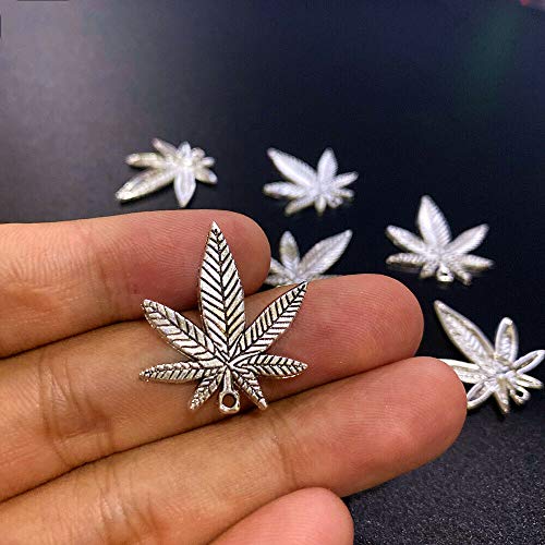 Wixine 50Pcs 25X22Mm Maple Leaf Charms Antique Silver Tone Pendant Bead Making #TOP2