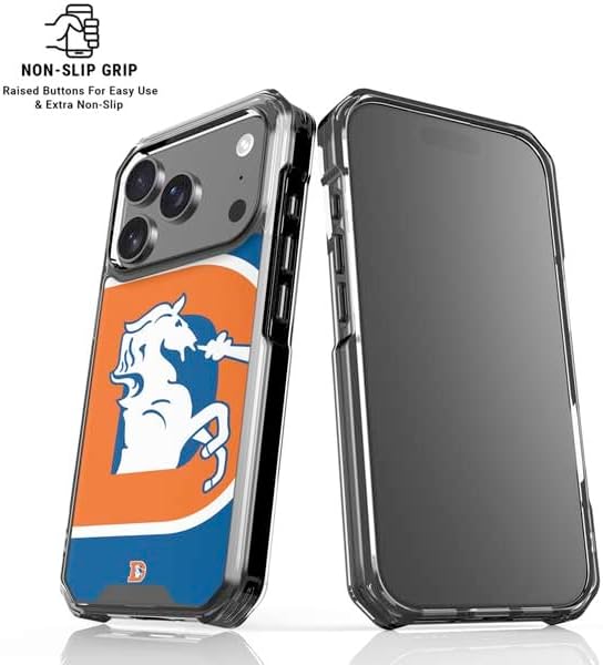Skinit Clear Phone Case Compatible with iPhone 17 Pro Max - Officially Licensed NFL Denver Broncos Retro Logo Design