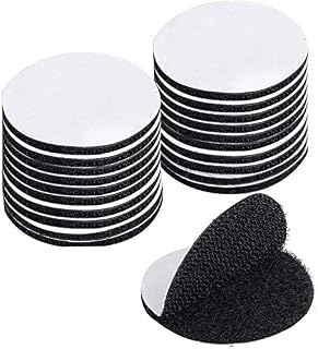 Heavy Duty Mounting Adhesive Tape,Industrial Strength Hook Loop Dots Double Sided Sticky Back Carpet Gripper Pad Wall Mounting Coins Black (4pairs/10cm Diameter)
