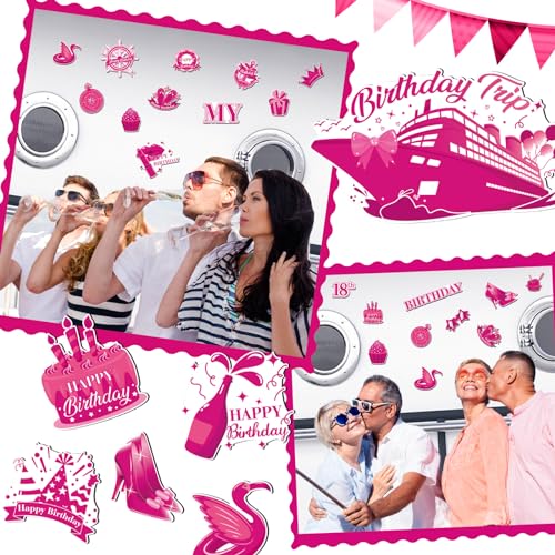 Imanes decorativos para puerta cumpleaños crucero rosa fucsia miniatura 6
