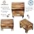 URFORESTIC Handcrafted Solid Wood Bed Step Stool-Foot Stool Kitchen Stools Bed Steps Small Step Ladder Bathroom Stools (Burned)