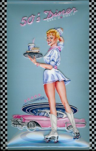 Froy 50S Diner Pin Up Di Sara Horwath Mur Tôle Signe Rétro Fer Affiche Peinture Plaque Tôle Vintage Art Personnalisé Créativité Décoration Artisanat pour Café Bar Garage Maison