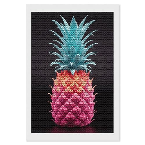 Kits d'art diamant pour adultes toile ananas coloré perles