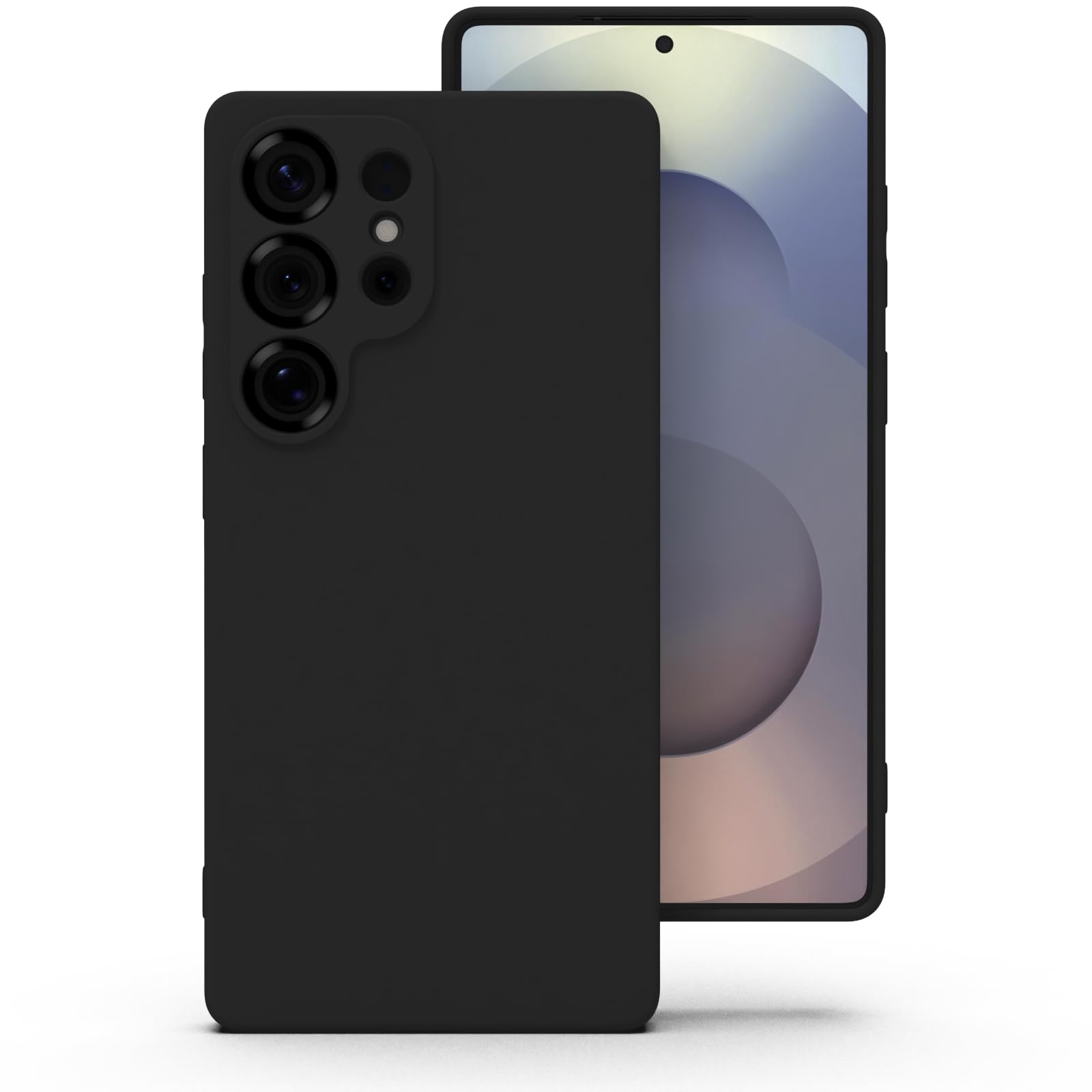 Zuvirelx Silikon Handyhülle für Samsung Galaxy S25 Ultra Hülle, Weiches Griff, Dünne, Minimalistisch, Stoßfest, rutschfest, Taschenpassend - Schwarz