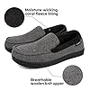 LongBay Men's Moccasin Slippers Memory Foam Plush Fleece House Shoes in Indoor Outdoor #3