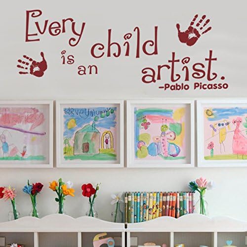 Custom Your Own Personalised Children's Wall Stickers Classroom Wall Decor Vinyl Sticker Personalized Wall Quotes Every Child is an Artist Picasso Every Child is an Artist, Custom, 25"hx57"w
