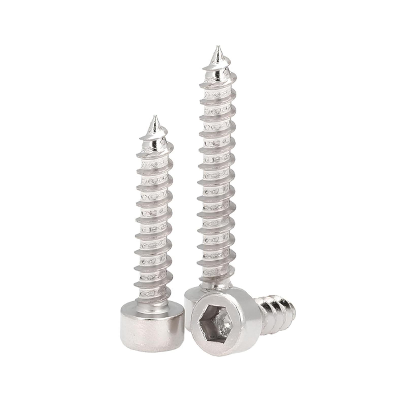 Tornillos autorroscantes 50 Tornillos autorroscantes de Cabeza Hueca Hexagonal de Acero al Carbono niquelado, M1.7/M2/M2.3/M2.6/M3/M3.5/M4/M5/M6, M3.5 x 16 mm(M5x45mm)