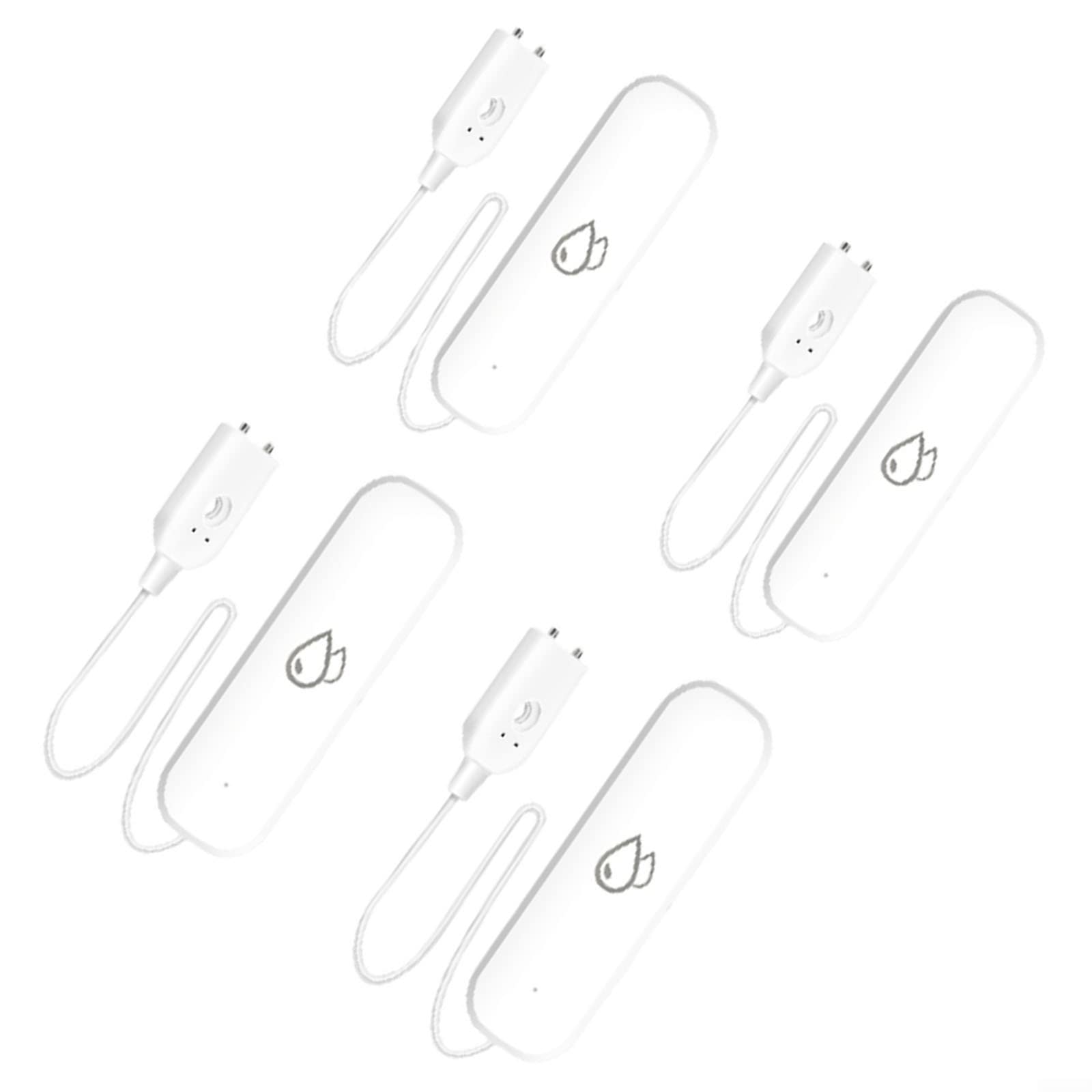 QOXEZY 4 x Wasseralarm, WLAN-Wasserleck-Detektor, intelligente App-Benachrichtigung, Wassersensor-Alarm, Flut- und Leckdetektor, für Heimsicherheit, Küche, Badezimmer, Keller