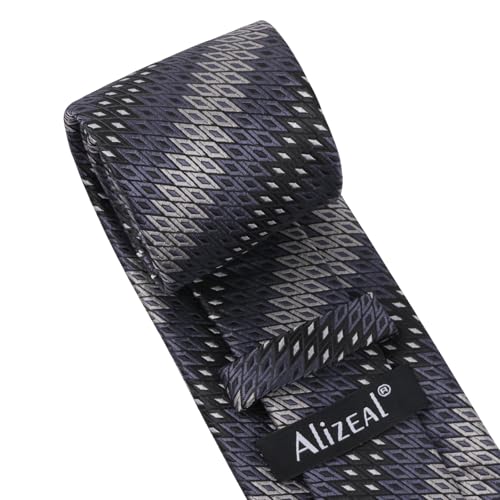Image of Alizeal Mens 3.15'' Gradient Novelty Pattern Tie Set with Pocket Square Casual Color Tie Set