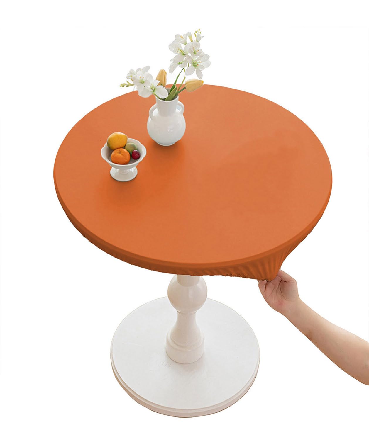 Cieein Cieht Orange Pu Tablecloths Table Cloth Round Diameter 60Cm-140Cm Tablecover Home Hotel Restaurant Bar Party Waterproof Oilproof Table Covers Round 90Cm