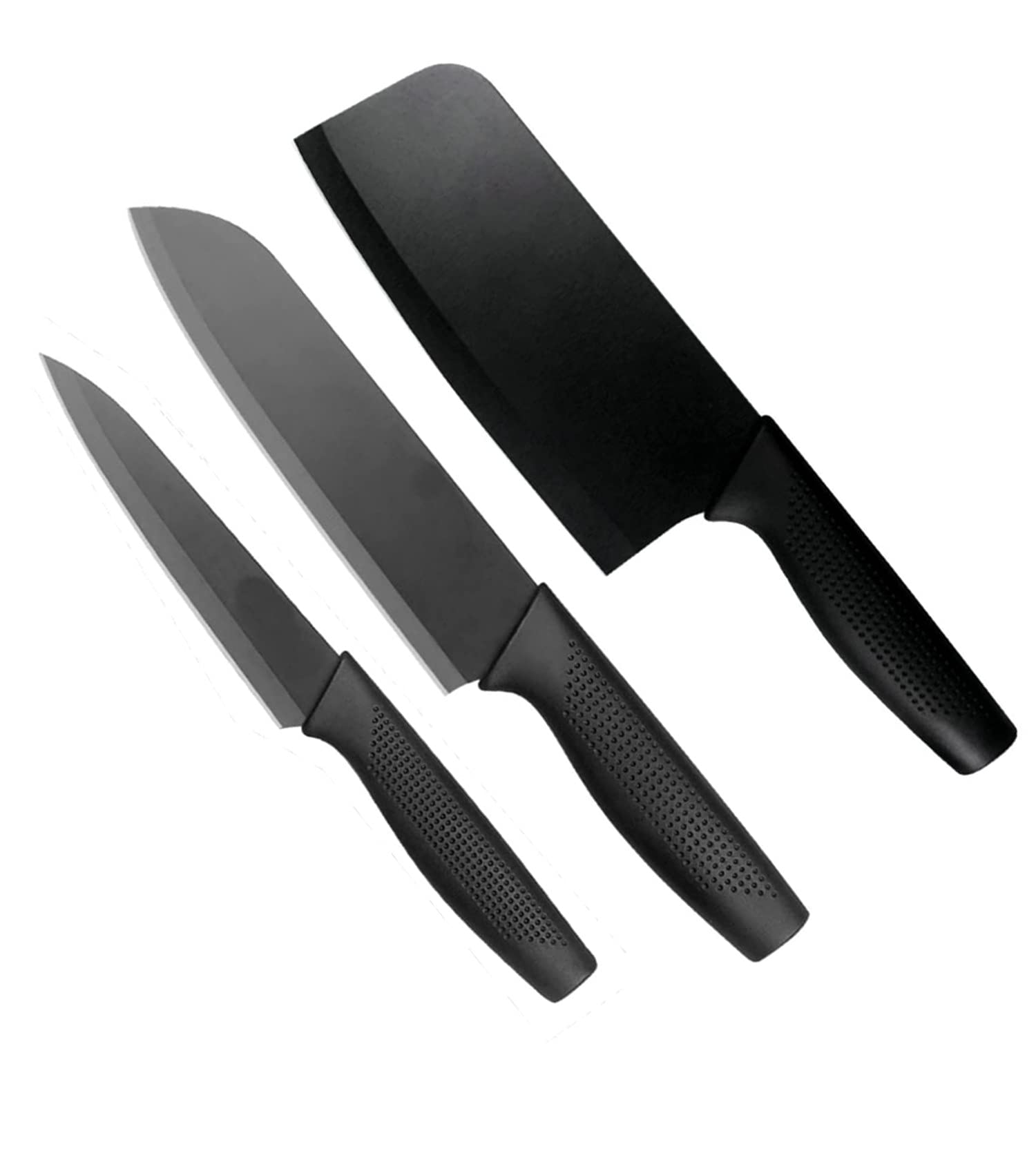 HEXONIQ® Stainless Steel Kitchen Knife Meat Cleaver, Chef Knife, Santoku Paring Knife Vegetable Cutting & Chopping Sharp Blade, Ergonomic Handle for Home Kitchen Restaurant, Black, Pack of 3 (B098G2XQP7) Amazon Price History, Amazon Price Tracker