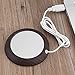 Zerone USB Wood Grain Cup Cieplej Ciepła Napój Mata Pod Kubek Biuro Herbata Kawa Grzałka Pad Kawa Herbata Mleczna Woda Kakao Biurko Strona Główna Boże Narodzenie(Ziarno drewna orzecha ciemnego)