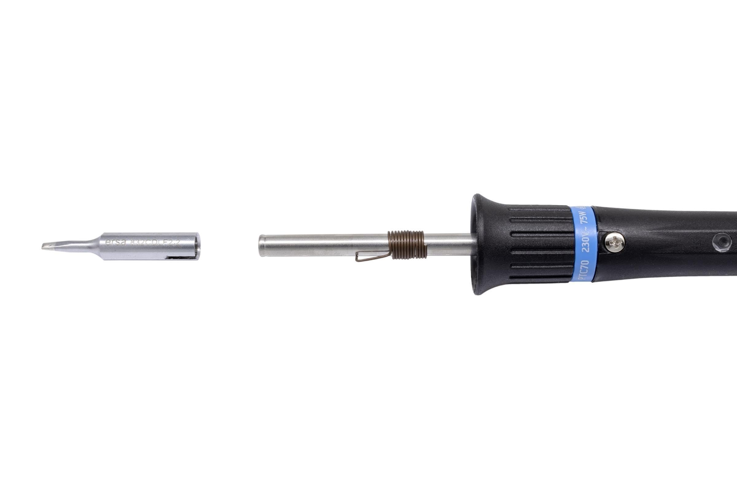 ERSA PTC70 Lötkolben 75W bis 450°C temperaturgeregelter Lötkolben 230V inkl. Ablageständer mit RESISTRONIC-Temperaturregelung – MADE IN GERMANY - 0710CD
