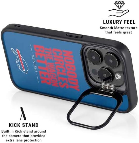 Skinit Kickstand Phone Case Compatible with iPhone 15 Pro Max - Officially Licensed NFL Buffalo Bills Team Motto Design