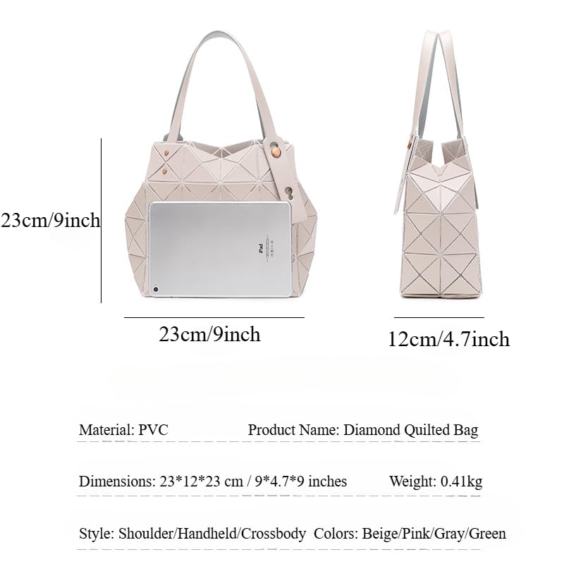 Spacious PVC Crossbody Purse, Women Diamond Quilted Shoulder Handbag, Luxury Stylish Bucket Bags for Work & Travel3