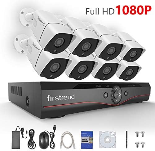 POE Security Camera Systems,Firstrend Security Camera System POE with 8pcs 1080P Security Cameras P2P POE Home Security Camera System with 2TB Hard Drive Installed Easy Setup Free APP