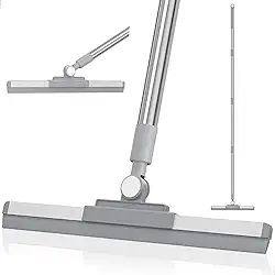 Rodo Vassoura Mágica de Silicone 36cm Cabo de 160 Metros Flytex 2 em 1 com Raspador de Silicone, Ideal para Limpeza de Vidros, Pisos e Superfícies, Uso Doméstico e Comercial