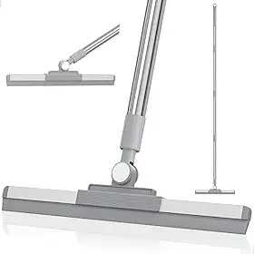 Rodo Vassoura Magica de Silicone para Limpeza, Cabo Longo 1,60 Metros, Multiuso para Lavar Secar Pisos Chao Vidros, Cabo Giro 180º - Marca Flytex