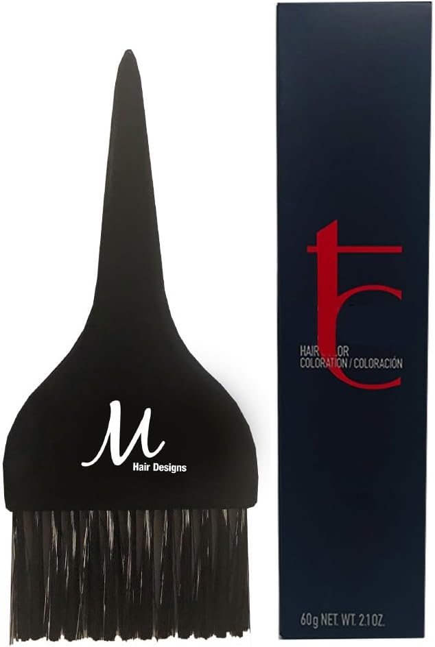 Topchic 7KG Mid Copper Gold Permanent Hair Color | Topchic Hair Dye 2 Ounce and M Hair Designs Tint Brush (Bundle)