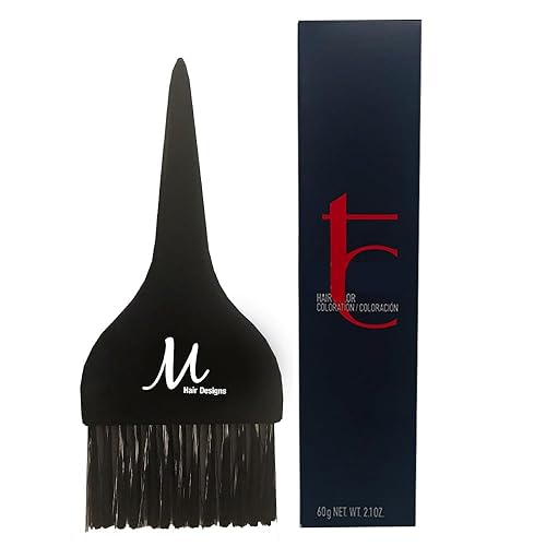 Topchic Topchic - Tinte permanente para el cabello rubio ceniza claro 8A, tinte para el cabello, 2 onzas y cepillo de tinte M Hair Designs negro