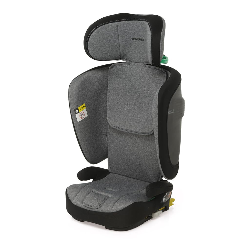 Foppapedretti Progress I-Size, seggiolino auto per bambini da 76 a 150 cm di altezza, 15mesi-12 anni, conforme ECE R129, Carbon