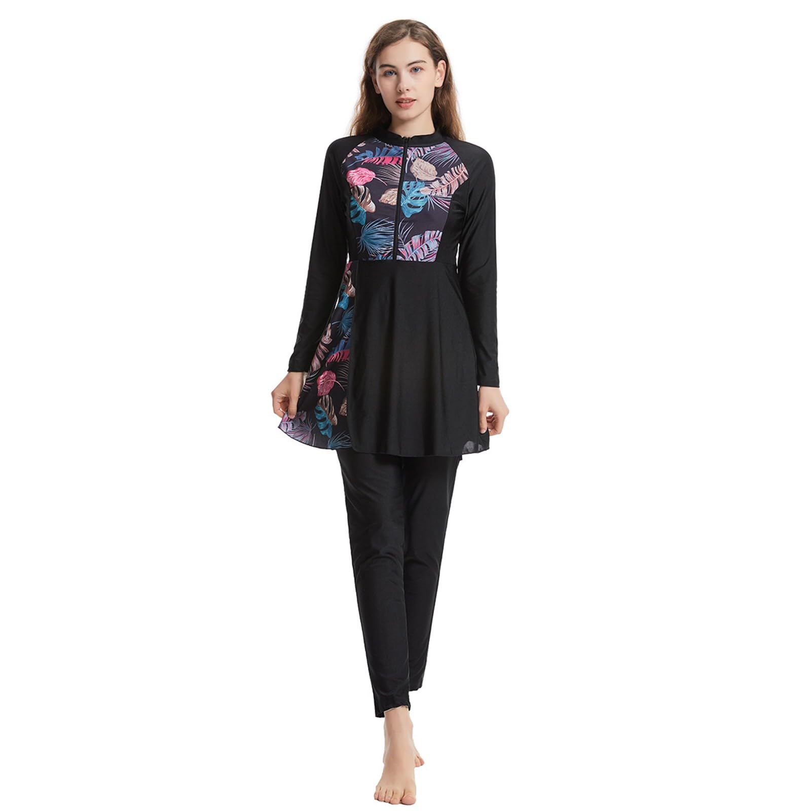 Burkini Damen: Muslimische Badeanzug Sonnenschutz Große Größe Shape Swimwear Swimsuits for Women Bauchweg Push Up Bademode Schwimmanzug Slim Fit Swim Suit Badeanzüge