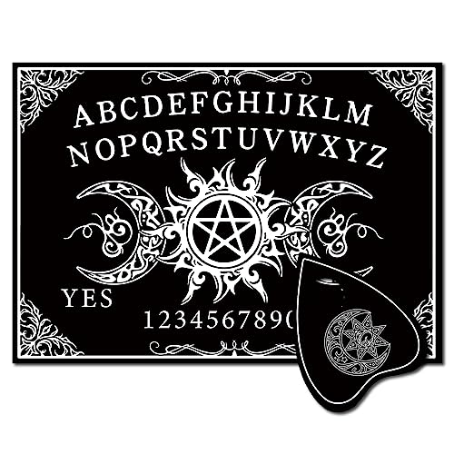 CREATCABIN Wood Spirit Board with Planchette Divination Kit