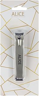 قصافة أظافر بشفرة حادة من الفولاذ المقاوم للصدأ للرجال والنساء بنمط جريء من اليس، لون فضي