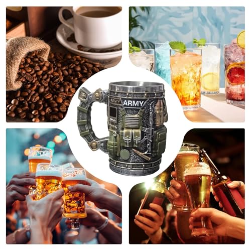 Vaisselle de boisson esthétique militaire et tasses à café originales haute capacité - 5