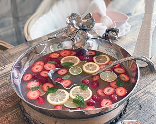 Arthur Court Designs Aluminum Metal Magnolia Flower Food Serving Bowl 13.75 Diameter #TOP5