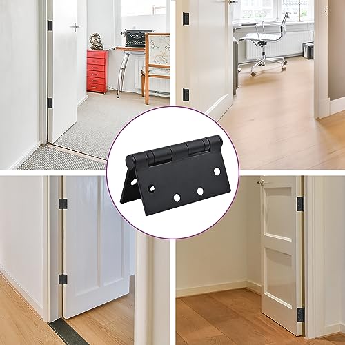 SORGMACH Matte Black Heavy Duty Door Hinge 4.5 X 4.5 Inch Ball Bearing Commercial Hinges Square Corners Interior and Exterior Hardware for 4-1/2 Doors Hinge Grade ANSI/BHMA A156 Grade 1. by SORGMACH - Used condition - Image 6