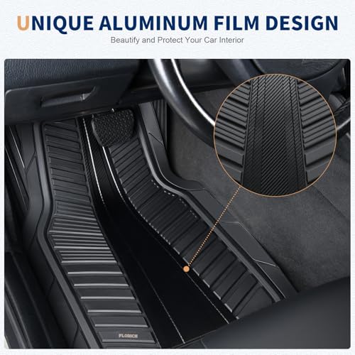 FLORICH Car Floor Mats, Heavy Duty Floor Mats for Cars, 4 Piece All-Weather Floor Mats with Anti-Slip Backing, Waterproof Universal Trim-to-Fit, Automotive Floor Mat for Cars SUV Trucks by FLORICH - Used condition - Image 2
