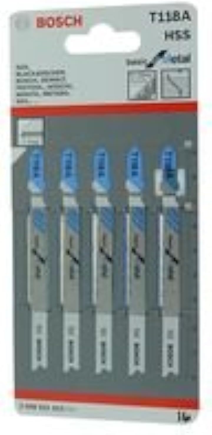Professional Jigsaw Blades T 118 A, Basic For Metal, Blade Length 92Mm, Suitable For Thin Sheet Metals, Pack Of 5