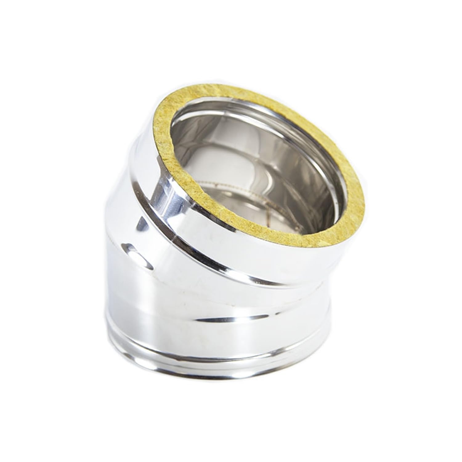 Curva 45° doppia parete in acciaio inox, vari diametri