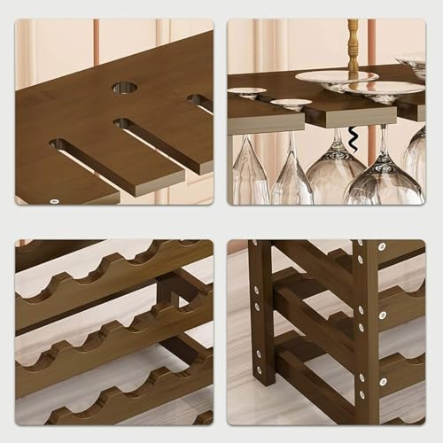 Soporte para botellas de vino de bambú 4 niveles miniatura 3