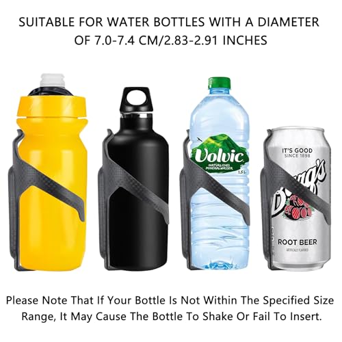 HUALONG aero Bike Water Bottle Holder Nylon Carbon Water Bottle Cages for Road Bikes Mountain Gravel e Bike Bicycle for 2.76-2.95 in Diameter Bottles, Black Matte 2-Pack - Thumbnail 7