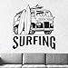 Surf Pared Calcomanía Tabla De Surf Arte Pared Pegatina Playa Deportes Vinilo Surf Regalo Niño Surf Muñeco De Nieve 67X68Cm