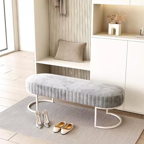 Banqueta tapizada de diseño refinado con base de acero para interiores modernos 2
