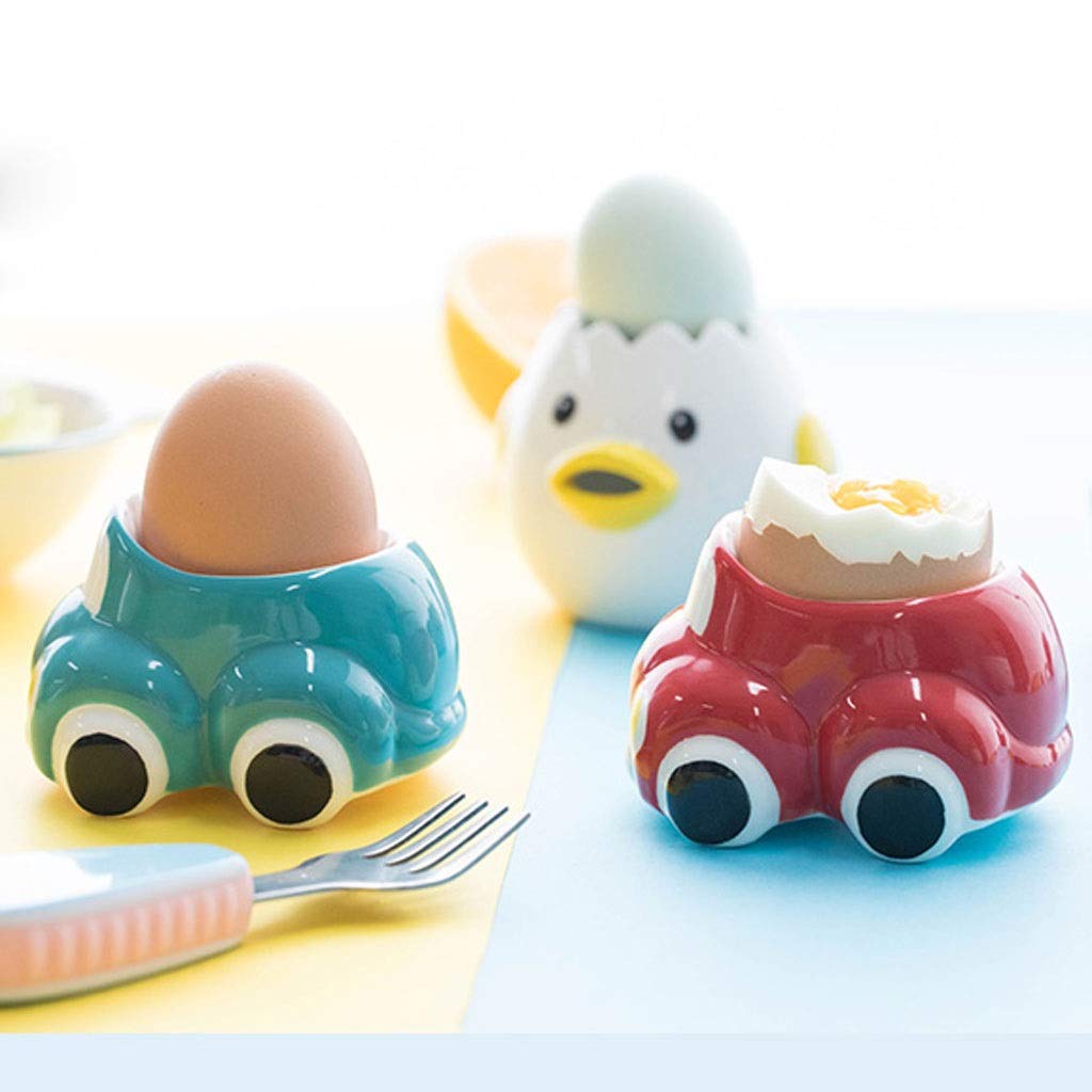 Fouet de cuisine COQUETIER mignon doux en céramique bouillies coquetier for le petit déjeuner Brunch forme de voiture Fouets pour la cuisine (Color : Natural)
