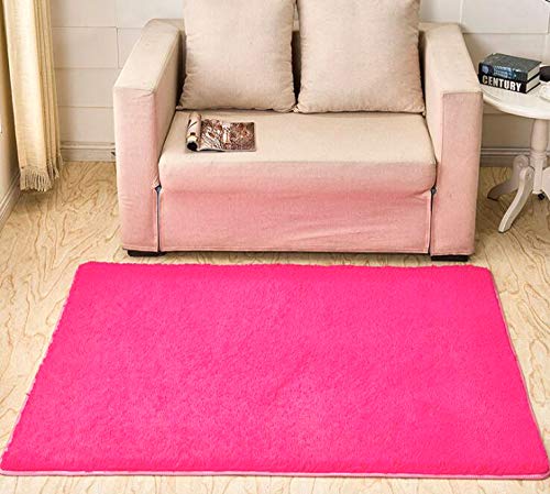 XINYUKEJI Alfombra Cuadrada, Hogar Antideslizante Alfombras Piso Moqueta Mats Pad para Habitación Decorativo Alfombras,Alfombra de Lana de Seda (Rosa, 120x160 cm)