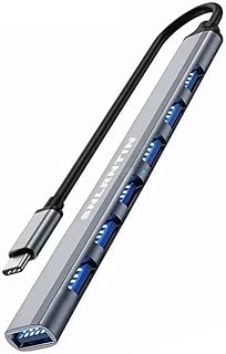 USB C to USB Hub 7-Ports, Snlrntin Aluminum USB Type C Adapter with 7 USB 3.0 Ports, Multiport USB 3.0 Hub Adapter for MacBook Pro/Air 2020/2019, iPad Pro, Chromebook and Other Type C Devices