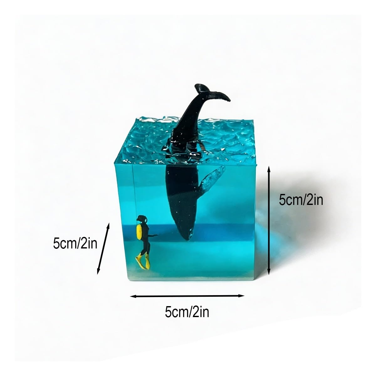 Lampada artigianale in resina, diorama squalo balena realistico, luce notturna decorazione marina, lampada da tavolo USB per camera e scrivania(C,Without base 7cm/2.8in)