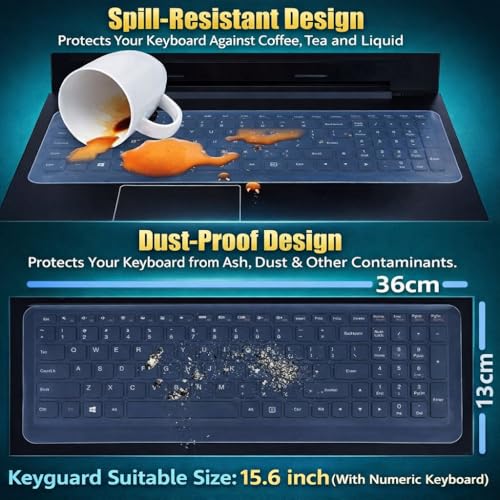 Image of Anjo 4 in 1 Combo Of 15.6 Inch & 16:9 Display Aspect Ratios Laptop Screen Protector, KeySkin, Body Lamination Trackpad Area & Lid-Back Side (Transparent)