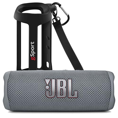 Image of JBL FLIP 6 Waterproof Portable Speaker Bundle with gSport Silicone Sleeve (Gray)