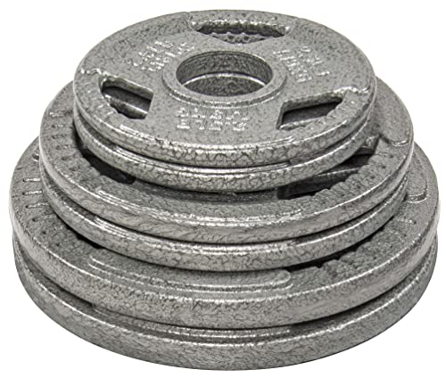 Signature Fitness Olympic 2-Inch Cast Iron Plate Weight Plate for Strength Training and Weightlifting, Style #5, 35LB Set by Signature Fitness - Used condition - Image 3